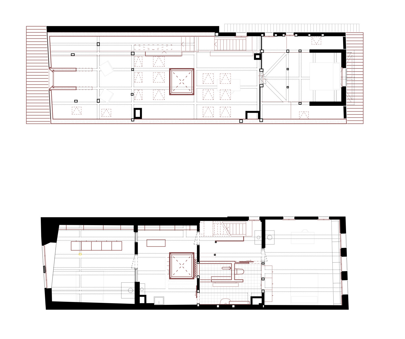 Grundrissdarstellung vom 2. Obergeschoss und Dachgeschoss des Herrenrains.